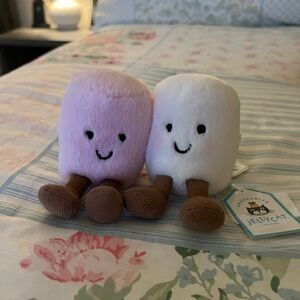 Jellycat Amuseables pink and white marshmallows NWT!